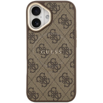 Husă Guess 4G Gold Frame cu MagSafe pentru iPhone 17 - maro
