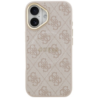 Husă Guess 4G Gold Frame cu MagSafe pentru iPhone 17 - roz