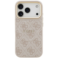Husă Guess 4G Gold Frame cu MagSafe pentru iPhone 17 Pro Max - roz