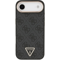 Husă Guess 4G Triangle Logo Gold Frame cu MagSafe pentru iPhone Air - gri