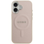 Husă Guess Saffiano cu MagSafe pentru iPhone 17 - roz