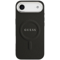 Husă Guess Saffiano cu MagSafe pentru iPhone Air - negru
