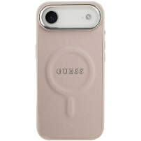 Husă Guess Saffiano cu MagSafe pentru iPhone Air - roz