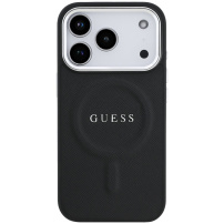 Husă Guess Saffiano cu MagSafe pentru iPhone 17 Pro Max - negru