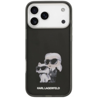 Karl Lagerfeld IML Aquarelle Karl and Choupette husă pentru iPhone 17 Pro - negru