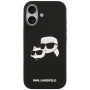 Husă silicon Karl Lagerfeld Double Heads cu MagSafe pentru iPhone 17 - negru