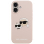 Karl Lagerfeld Double Heads husă siliconată cu MagSafe pentru iPhone 17 - roz