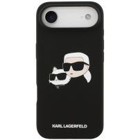 Husă silicon Karl Lagerfeld Double Heads cu MagSafe pentru iPhone Air - negru