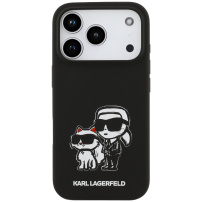 Karl Lagerfeld K&CH Sketch husă siliconică cu MagSafe pentru iPhone 17 Pro - negru
