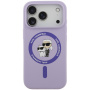 Karl Lagerfeld Karl and Choupette husă siliconică cu MagSafe pentru iPhone 17 Pro Max - violet