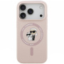 Karl Lagerfeld Karl and Choupette husă siliconată cu MagSafe pentru iPhone 17 Pro Max - roz