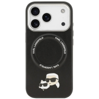Husă Karl Lagerfeld Karl and Choupette Heads Pins cu MagSafe pentru iPhone 17 Pro - negru