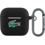 Lacoste Croc Logo husă din silicon cu carabină pentru AirPods 4 / 5 - negru