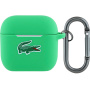 Husă din silicon Lacoste Croc Logo cu carabină pentru AirPods 4 / 5 - verde