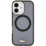 Husă Lacoste Frosted Finish cu Logo Auriu și MagSafe pentru iPhone 17 - gri