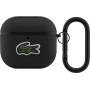 Lacoste Petit Pique Croc Logo Patch husă cu carabină pentru AirPods 4 / 5 - negru