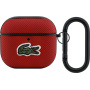 Lacoste Petit Pique Croc Logo Patch husă cu carabină pentru AirPods 4 / 5 - roșu