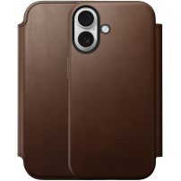 Nomad Modern Leather Folio husă flip cu MagSafe pentru iPhone 17 - maro