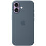 Husă Original Apple din silicon cu MagSafe pentru iPhone 17 - albastru oțel