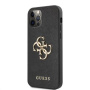 Guess Saffiano Big 4G Metal Logo husă pentru iPhone 12 Pro Max - negru