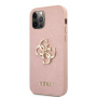 Guess Saffiano Big 4G Metal Logo husă pentru iPhone 12 Pro Max - roz