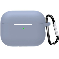 Husă de protecție din silicon cu carabină pentru AirPods Pro 3 - albastru-gri