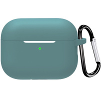Husă de protecție din silicon cu carabină pentru AirPods Pro 3 - petrol