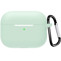 Husă de protecție din silicon cu carabină pentru AirPods Pro 3 - verde pastel