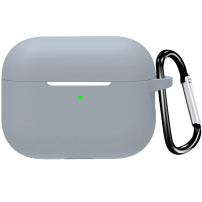 Husă de protecție din silicon cu carabină pentru AirPods Pro 3 - gri