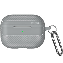 Husă cu model fibră de carbon pentru AirPods Pro 3 - gri