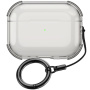 Husă transparentă cu carabină pentru AirPods Pro 3 - gri
