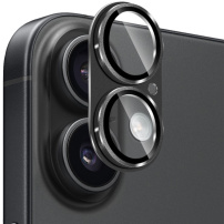 Sticlă securizată NORTHJO cu ramă metalică pentru protecția lentilelor camerei pentru iPhone 17 - negru