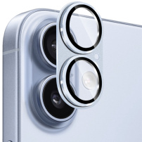 Sticlă securizată NORTHJO cu ramă metalică pentru protecția lentilelor camerei pentru iPhone 17 - albastru
