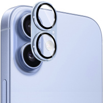 Sticlă securizată ENKAY cu ramă șlefuită pentru protecția lentilelor camerei pentru iPhone 17 - albastru