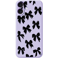 Husă de protecție cu model fundițe pentru iPhone 17 - violet