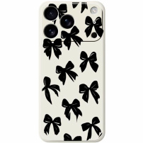 Husă de protecție cu model fundițe pentru iPhone 17 Pro Max - bej