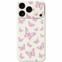 Husă de protecție cu model fluturi pentru iPhone 17 Pro Max - bej