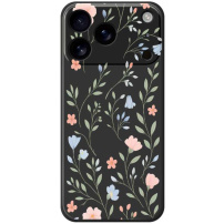 Husă de protecție cu model floral pentru iPhone 17 Pro Max - negru