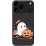 Husă de protecție cu model fantomă și dovleac pentru iPhone 17 Pro Max - negru