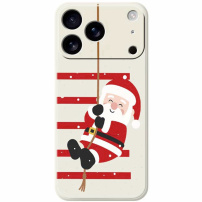 Husă de protecție cu model Moș Crăciun pentru iPhone 17 Pro - bej