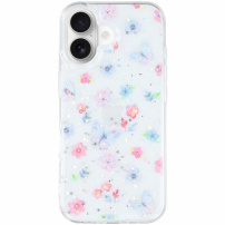 Husă strălucitoare transparentă pentru iPhone 17 - fluturi