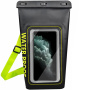 Geantă impermeabilă cu curea reglabilă pentru iPhone - 2L - negru-verde