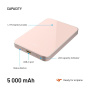 FIXED MagZen 5 Crystal Qi2 Powerbank fără fir MagSafe cu port USB-C - 5.000 mAh - roz