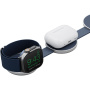 ENERGEA AluMag Trio Qi2 3 în 1 încărcător pliabil wireless MagSafe pentru iPhone / Apple Watch / AirPods - 15W - bleumarin