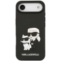Karl Lagerfeld 3D Rubber Karl and Choupette husă pentru iPhone Air - negru