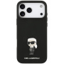 Karl Lagerfeld Metal Ikonik husă de silicon pentru iPhone 17 Pro Max - negru