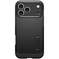 Spigen Tough Armor T husă rezistentă cu suport și MagSafe pentru iPhone 17 Pro - negru