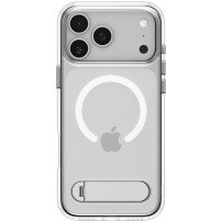 Husă transparentă Spigen Ultra Hybrid S cu suport și MagSafe pentru iPhone 17 Pro - transparent