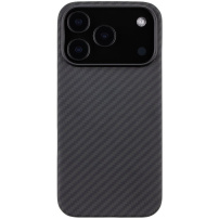 Husă Tactical Aramid cu model de fibră de carbon și MagSafe pentru iPhone 17 Pro - gri închis