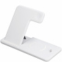 Suport pliabil wireless 4 în 1 Q20 pentru iPhone / Apple Watch / AirPods cu conector Lightning - 15W - alb